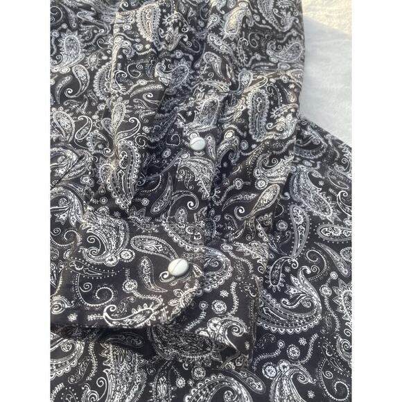 Rafter C Pearl Snap XXLT Paisley Print Western Rodeo Shirt Button Up Cowboy - Picture 9 of 12